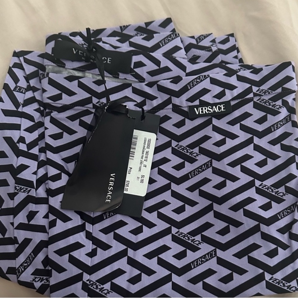 Versace monagram lavender color  and Black Patterned Leggings